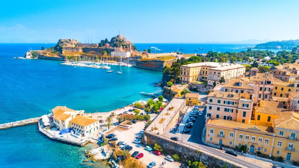 Panoramic view of Kerkyra, capital of Corfu island, Greece